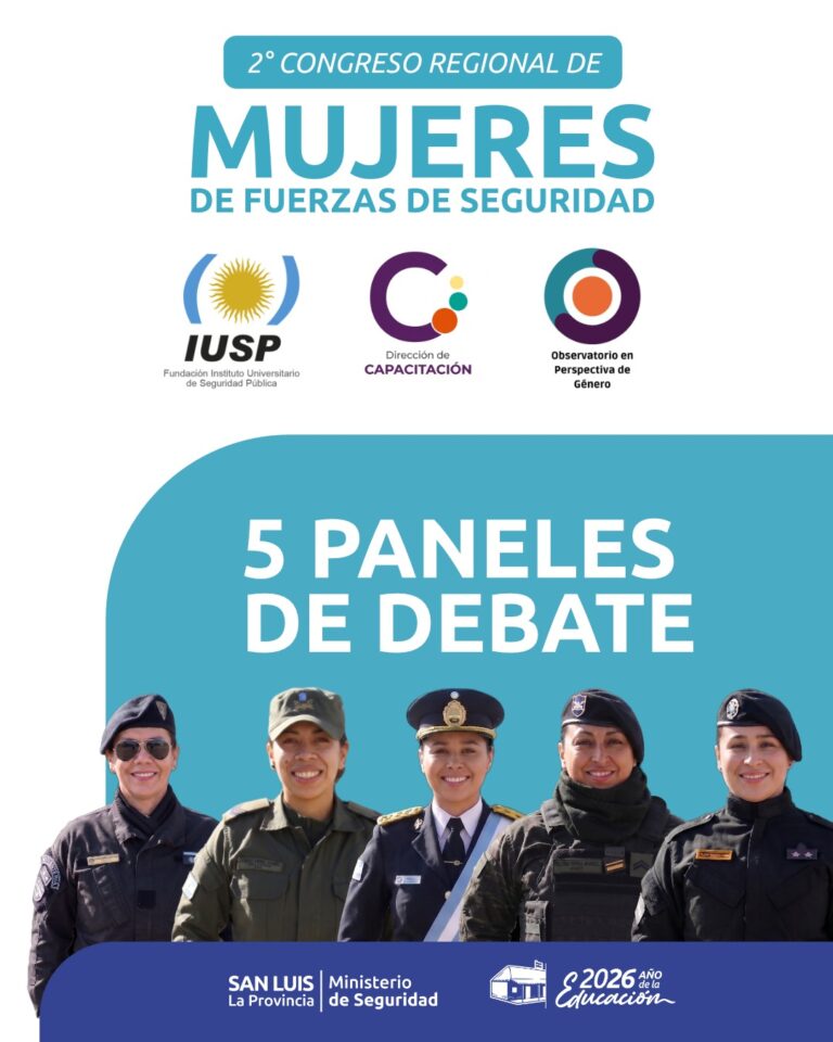 San Luis será sede del 2º Congreso Regional de Mujeres de las Fuerzas de Seguridad