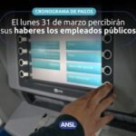 El lunes 31 de marzo percibirán sus haberes los agentes de la administración pública provincial