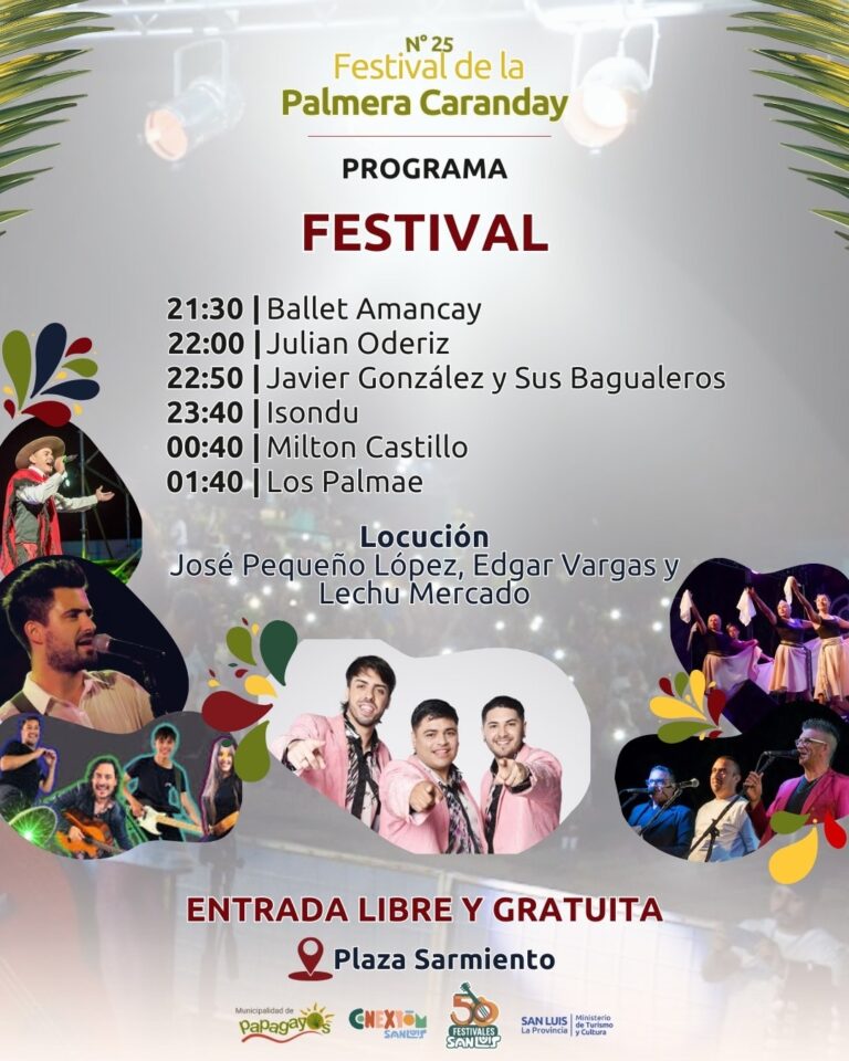 La 25° edición del Festival de la Palmera Caranday se realizará el 15 de febrero