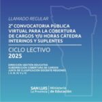 Se publicó la 2da convocatoria para cubrir cargos docentes y horas cátedra 2025