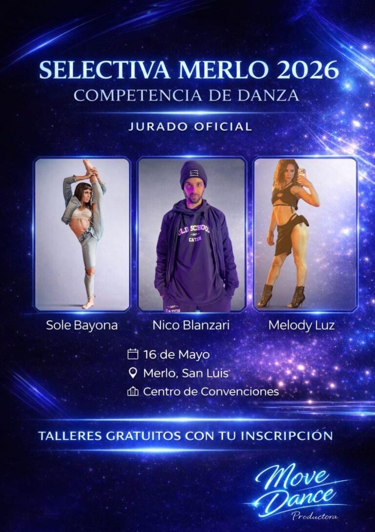Merlo será sede de la Selectiva Move Dance 2026, certamen nacional de danzas
