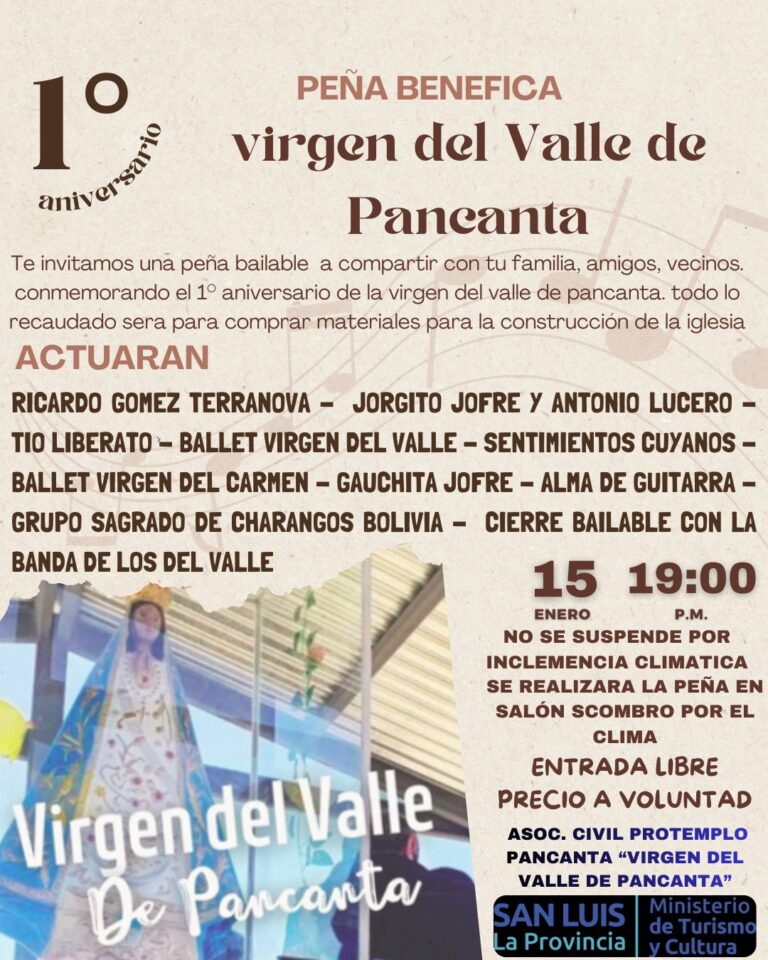 Pancanta celebrará la fe con una peña benéfica en honor a la Virgen del Valle