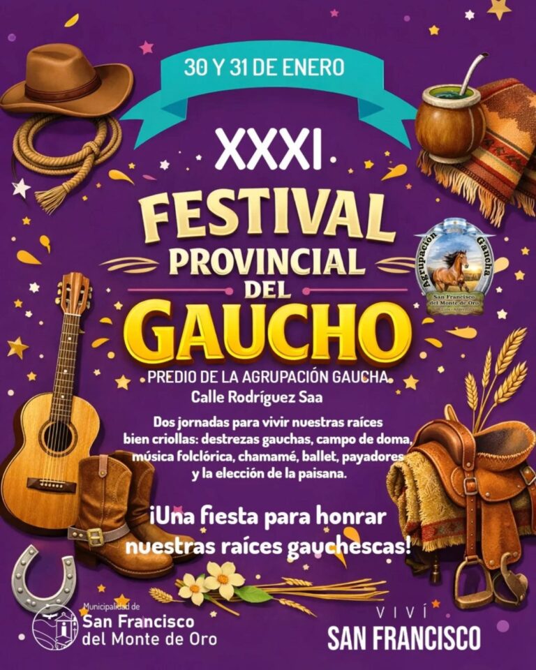 San Francisco del Monte de Oro vivirá cuatro días de fiesta con el Carnaval y el Festival del Gaucho