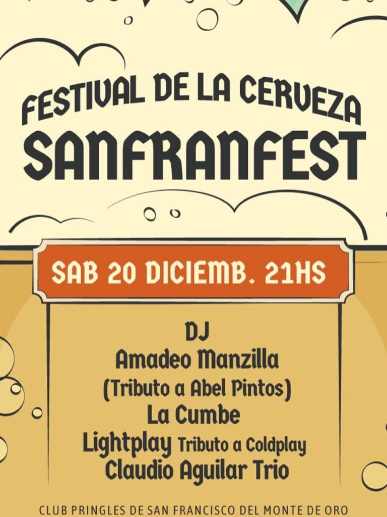 San Francisco del Monte de Oro vivirá el festival de la Cerveza ‘Sanfranfest’