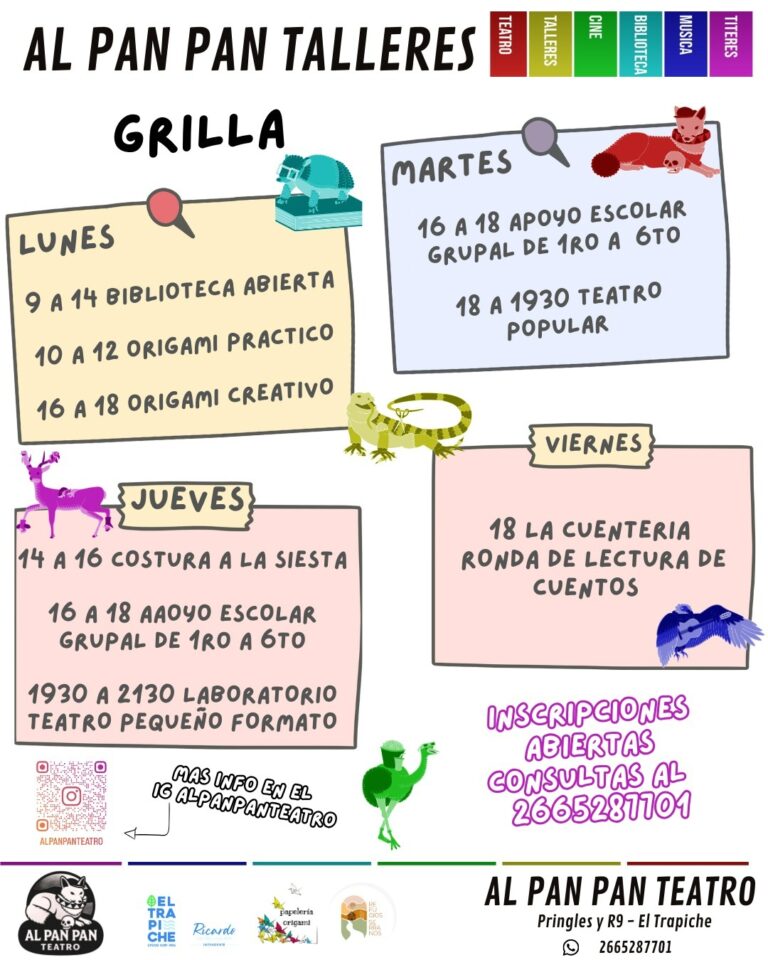 Al Pan Pan Teatro reactivó sus talleres para toda la comunidad de El Trapiche