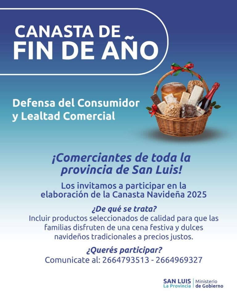 La Provincia invita a los comerciantes a participar en la elaboración de la Canasta Navideña 2025