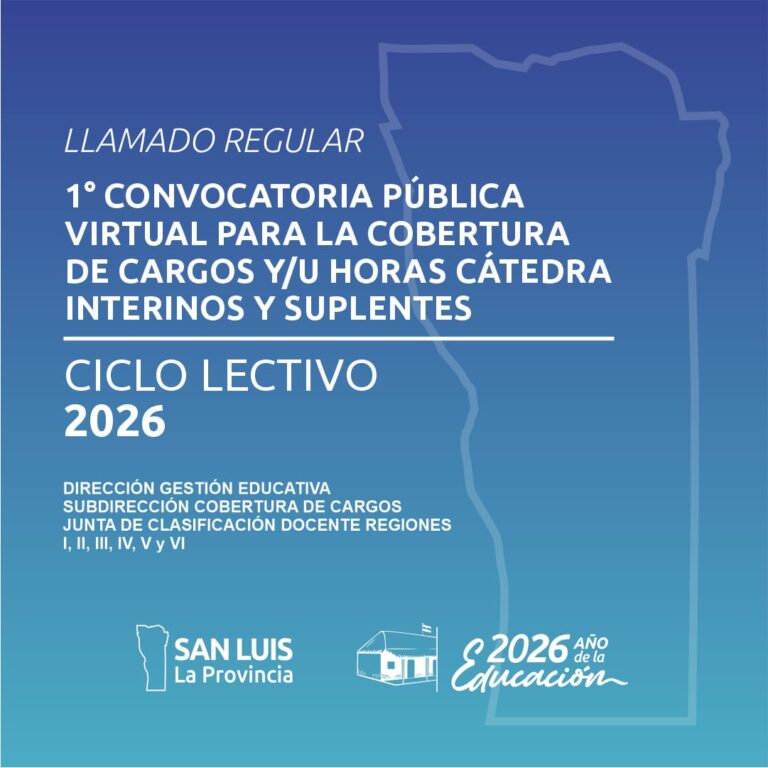 Publicaron la 1ª convocatoria para la cobertura de cargos docentes y horas cátedra 2026