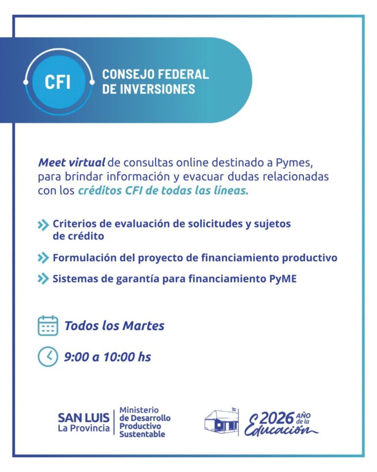 Continúan los encuentros virtuales para orientar a PyMEs sobre financiamiento del CFI