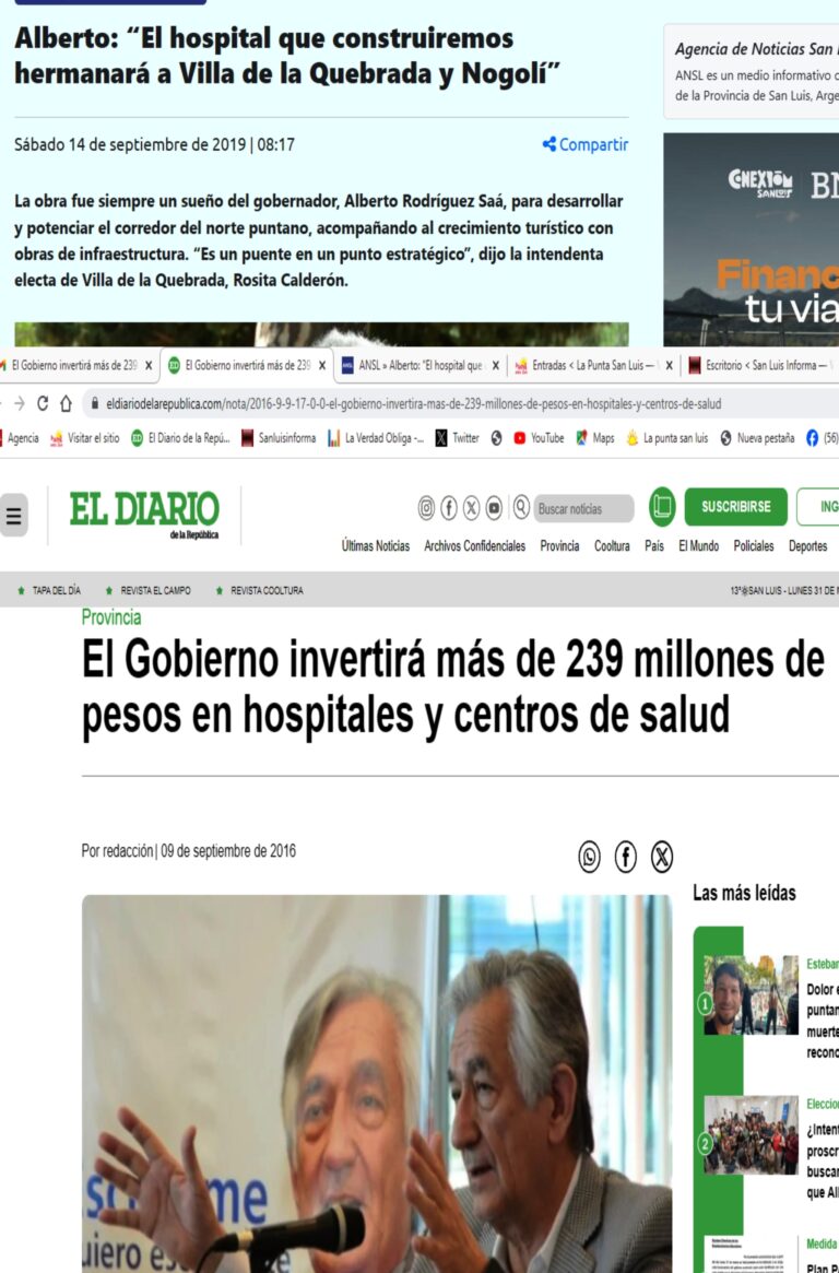 Si hablamos de promesas, hablemos en serio. Los vecinos de Nogolí y de La Villa de La Quebrada aún esperan el hospital